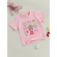 thumbnail image 5 of RUINIXCW Toddler Baby Girl Back to School Shirt Kids Kindergarten Outfit First Day of School Outfit Book Pencil Bus Printed Short Sleeve Loose T Shirt Top Big Girls Summer Shirts Clothes 3-9 Years, 5 of 9