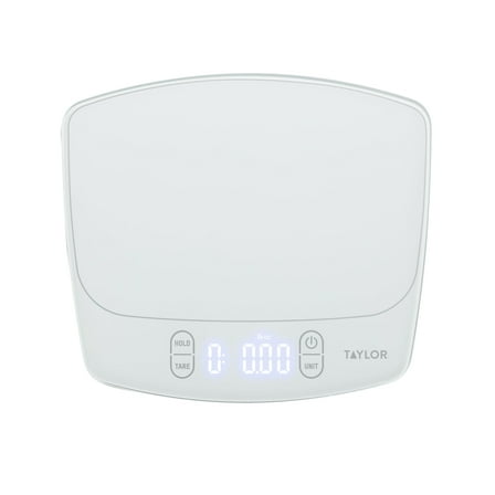Taylor 11lb Waterproof Digital Kitchen Scale and Food Scale for Baking, Cooking, Meal Prep and Portion Sizing White