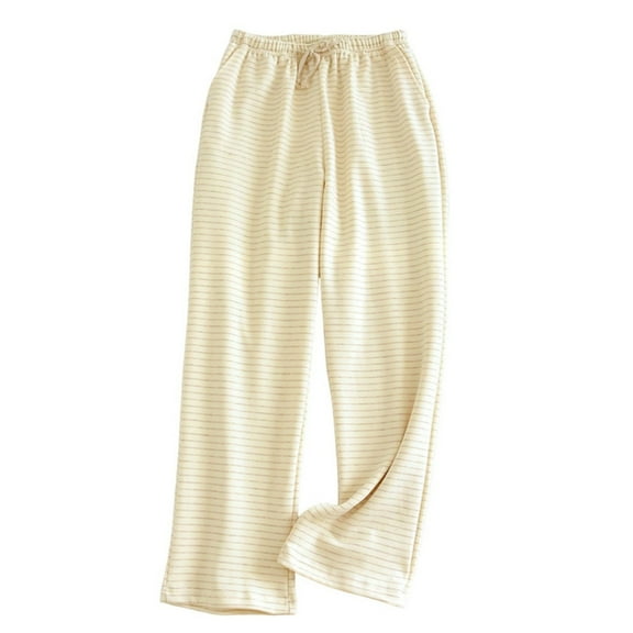 HAiming Striped Pajama Pants Casual Wide Leg Drawstring Elastic Loose Lounge Pjs Bottoms Wide Leg Pants with Pockets