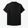 thumbnail image 5 of Guluxicc Men's Cotton Tops Button Down Collared Shirts Regular Fit Short Sleeve Solid Color Breathable Summer Business Casual Tops, 5 of 8