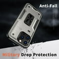 thumbnail image 3 of Case for iPhone 12 Pro,Military Grade  [Built-in Kickstand] Magnetic Ring Holder Heavy Duty TPU+PC Shockproof Drop Protection Phone Case for iPhone 12 Pro,6.1 inch (Gray), 3 of 11