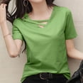 thumbnail image 5 of Bovxnpu Summer Short Sleeve T Shirts Pullover Top Undershirt Crew Neck Loose Summer Pullover Soft Casual Summer Tops (Women's or Women's Plus), 5 of 8