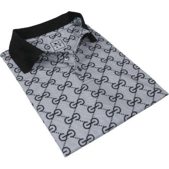 Men Sports Shirt DE-NIKO Short Sleeves Soft Modal Fashion Polo Shirt G1121 Gray