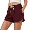 thumbnail image 4 of hlysgo Women's 3 inch Pj Shorts Soft Comfort Loose Fit Shorts Summer Lounge Sleeping Elastic Waist Short with Pocket Red,2xL, 4 of 6