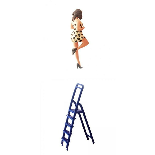 a 1/64 de Fotografía Femenina con de Escalera Diorama Juguete Coleccionable para Rueda de Fuego en
