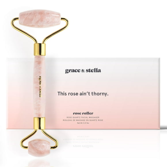 Face Roller Grace & Stella Rose Quartz para drenaje linfático
