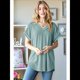 thumbnail image 5 of Blusa Informal de Verano para Mujer, de Corta, con Cuello en V, de Punto, Holgada, , Elegante. Verde L, 5 of 8