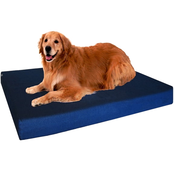 Dogbed4less Orthopedic Memory Foam Dog Bed with Waterproof Liner, 47 x 29 x 4 inch, Denim Blue, 1 Count