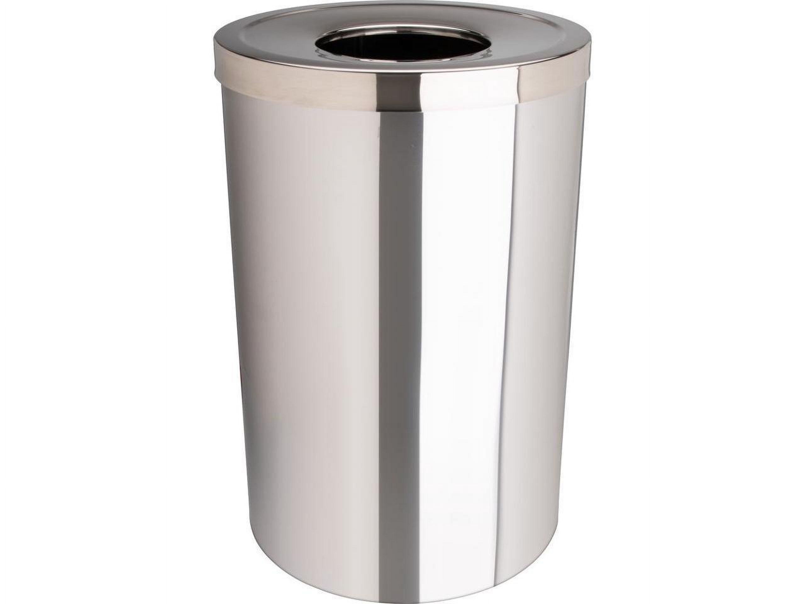 Genuine Joe Large 30 Gal. Stainless Steel Trash Garbage Bin, Open