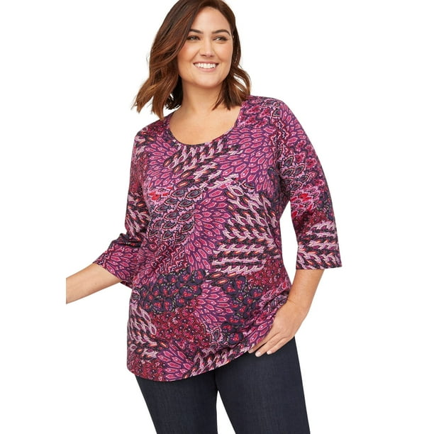 Catherines Women's Plus Size Suprema Feather Together Tee - Walmart.com