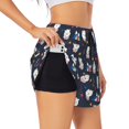 thumbnail image 3 of Lsque Llamas 1 Printed Women's Running Shorts with Liner Pockets,Elastic Quick Dry Workout Athletic Gym Yoga Shorts,Womens High Waist Shorts-, 3 of 9
