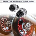 thumbnail image 2 of Unique Bargains 0.59" Motorcycle Slider Frame Aluminum Alloy Plastic Wheel Fairing Protection Crash Pad Protector Guard 2.13" 2.56"  Silver Tone 2 Pcs, 2 of 7