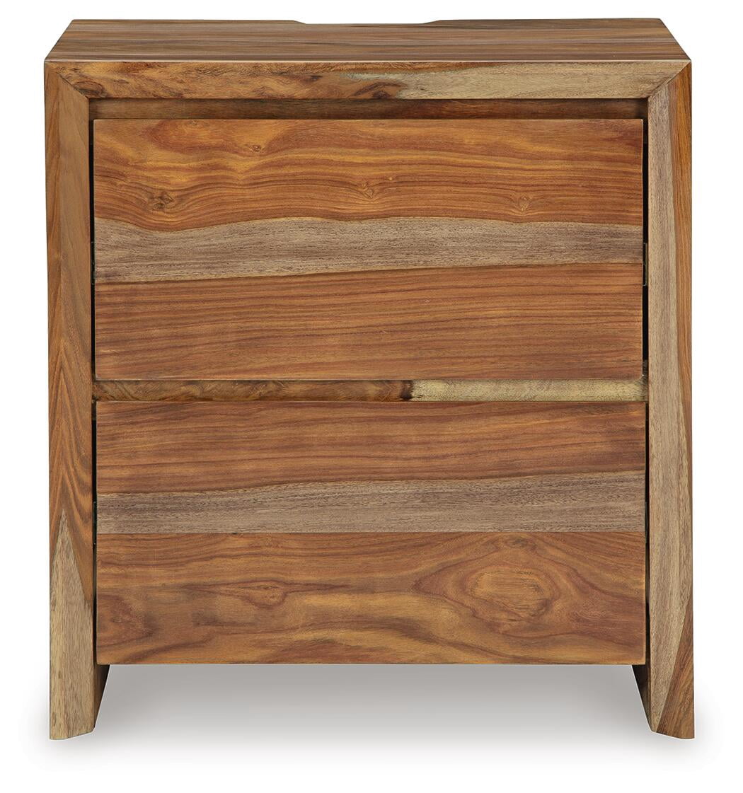 Signature Design by Ashley Dressonni 2 Drawer Nightstand with USB Charging, Brown