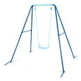 thumbnail image 2 of Patiojoy Outdoor Kids Metal Swing Set with Frame Steel Stand Heavy Duty Metal A-Frame Blue, 2 of 8