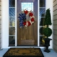 thumbnail image 2 of 18 Inch Independence Day Day Wreath for Front Door, Red Blue White Flowers Green Leaves Wreath for Inside and Outside, Decor for Memorial Day Patriotic Veterans Day, 2 of 7