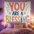 thumbnail image 2 of "You Are a Blessing" Typography on White Background, Whimsical Boho Art for Women, Inspirational Art Decor, Housewarming Gift, Tapestry Wall Hanging for Bedroom and Living Room, 2 of 7