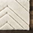 thumbnail image 4 of nuLOOM Chevron SuperiorWash Faux Rabbit Machine Washable Area Rug, 7' 6" x 9' 6", Chevron Off-white, 4 of 9