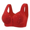 thumbnail image 2 of Lixiuxyad Full Coverage Bra For With Superior Support And Comfort All Day Wireless T Shirt Bra Seamless Underwear For Plus Bust,Bras for Women Red 40, 2 of 4