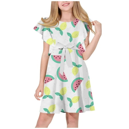 

pop seller Summer Trend Casual Digital Printed Dress Children s Strapping Princess Dress
