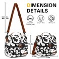 thumbnail image 3 of Lunch Box for Women Men, Insulated Lunch Bag with Removable Shoulder Strap, Reusable Leakproof Cooler Lunch Box Tote Double Deck/ Cow Pattern, 3 of 8