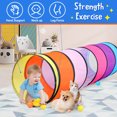 thumbnail image 4 of Colorful Baby Play Tunnel for Toddlers with Mesh Window, Cat Tunnel for Dogs Pets, Kids Crawling Tunnel Play Tent Pop Up Toddlers Tunnel Indoor Outdoor Toy Gift (Colorful Baby Tunnel)?-(Pink, 4 of 6