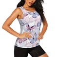 thumbnail image 2 of Fotbe Butterflies in Pastel Womens Loose Fit Casual Flowy Slim-Fit Tank Tops Athletic Round Neck Trendy Sleeveless Summer Tops for Gym and Yoga-Large, 2 of 7