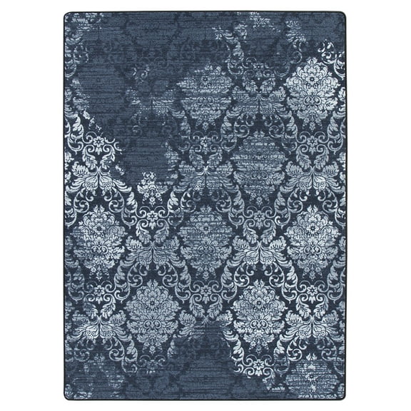 Milliken Drayton Area Rug 4000174038 Wadsworth Sapphire Diagonal Repeat 7' 8" x 10' 9" Rectangle