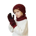 thumbnail image 2 of 3 Piece Winter Hat Scarf Glove Sets for Toddler Boys Girls Size 1-11 Youth Thermal Warm Fleece Lined Beanies Hats Neck Gaiters Scarves and Gloves, 2 of 4