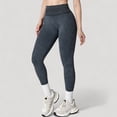 thumbnail image 3 of Women's Seamless Ribbed High Waist Full Length Leggings with Compression Fit - Large, Black, 3 of 7
