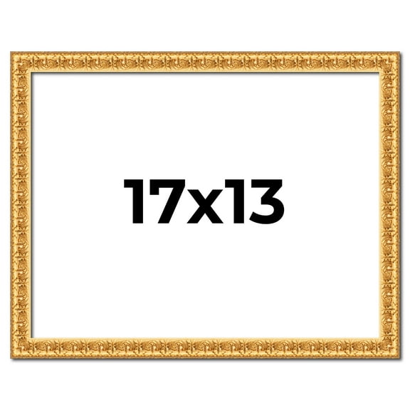 17x13 Frame Gold Real Wood Picture Frame Width 1 inches | Interior Frame Depth 0.5 inches | Edwina