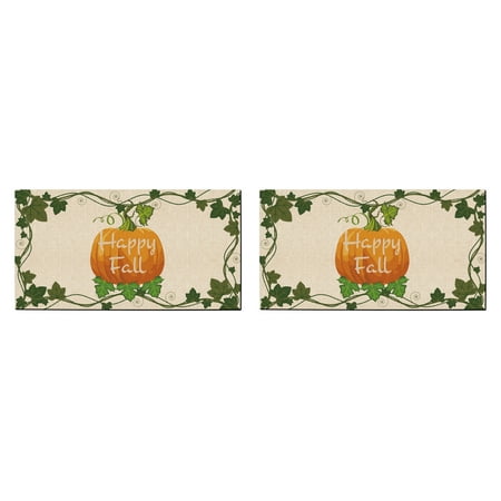 

ThisWear Autumn Decoration Happy Fall Pumpkin Doormat Fall Holiday Welcome Mat 2 Pack Doormats Simulated Coir