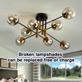 thumbnail image 4 of 8 Light Glass Globe Ceiling Light Black and  Mid Century Flush Mount Sputnik Light Fixture Bubble Chandelier Living Room Farmhouse for Dining Room Kitchen Bedroom., 4 of 6
