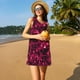 thumbnail image 3 of Balery Burgundy Tie Dye Vestidos de verano para mujer con estampado: vestido holgado sin mangas, vestido playero informal y cómodo para días calurosos., 3 of 7