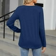 thumbnail image 5 of Womens Fall Clothes, Long Sleeve Shirts for Women Lightweight Casual Loose Fit Solid Color Notch V Neck Dressy Blouses, 5 of 5