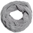 thumbnail image 1 of Women's infinity knitted scarf circle loop warm fashion thick ribbed scarf gray, 1 of 3