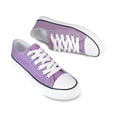 thumbnail image 2 of Women Lace Up Canvas Walking Tennis Sneakers, Low Top Casual Comfort Flat Shoes，Purple, 2 of 7