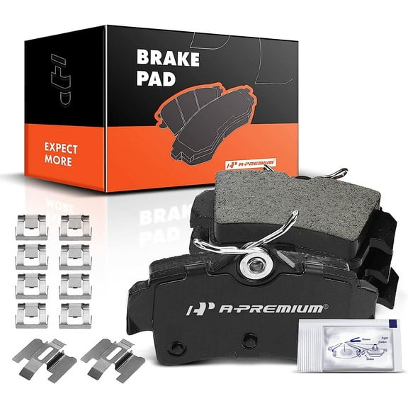 A-Premium Rear Ceramic Disc Brake Pads Set Compatible with Select Ford Models - for Mustang 1994 1995 1996 1997 1998 1999 2000 2001 2002 2003 2004, with Hardware, 4 Pcs