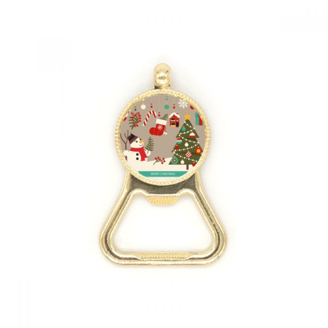 Merry mas Modèle Bonhomme de Neige Bouteille Ouvre-Bouteille en Acier Inoxydable Porte-Clés