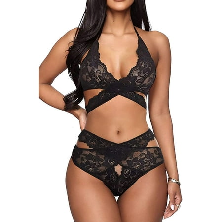

Women Sexy Lingerie Set Two Piece Lace Bra and Panty Set Bralette Sleepwear
