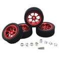 thumbnail image 4 of segolike 4 Pcs Roues et Pneus RC Pièce RC pour Wltoys Voiture RC Crawler 1/14 Accessoires DIY Rouge, 4 of 9