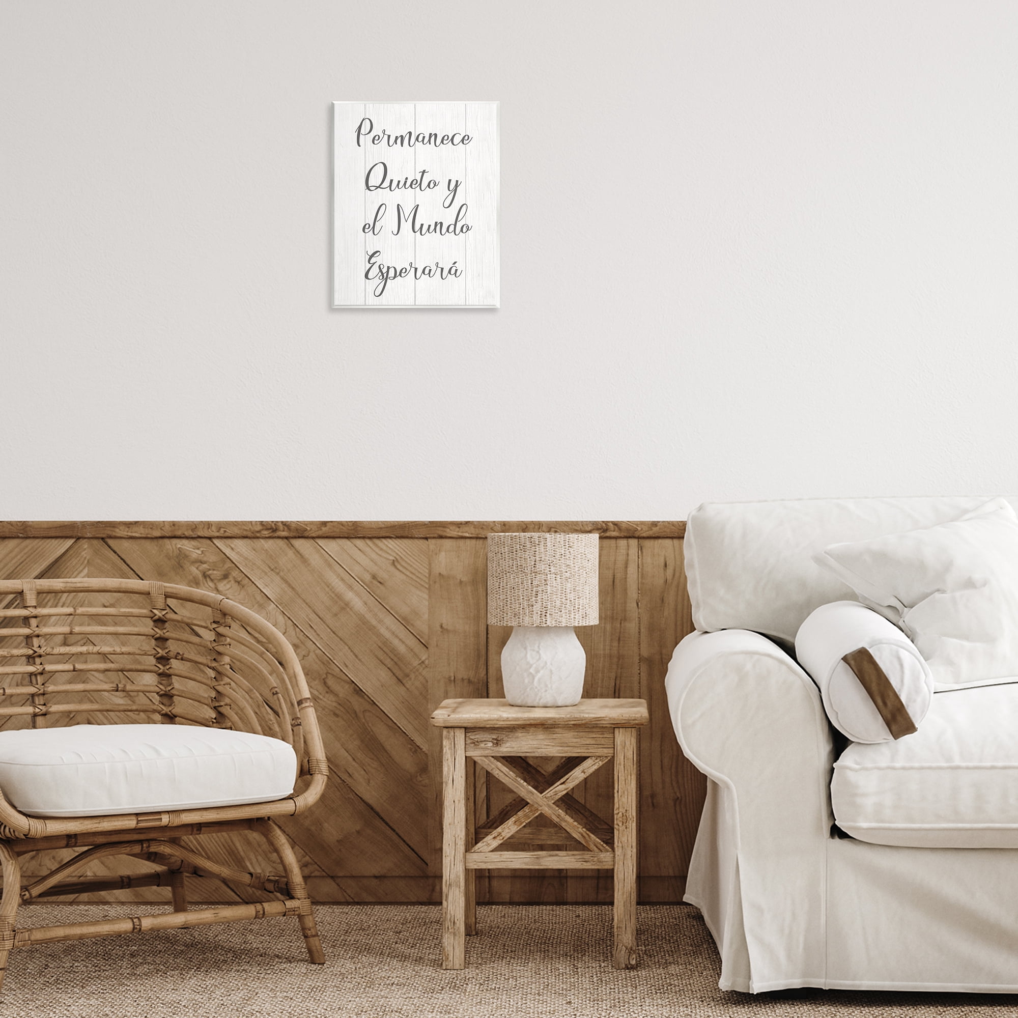 Stupell Industries Permanece en Quietud Inspirational Quotes & Sayings Painting Unframed Art Print Wall Art, 11 x 14