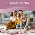 thumbnail image 6 of Flowers 2 Ft Round Throw Accent Area Rugs Floral Rose Flower Shaped Rug Modern for Girls Bedroom Floor Living Room Carpet 301 Pink, 6 of 10
