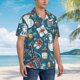 thumbnail image 3 of Balery Christmas Snowman Gift Camisas hawaianas de manga corta para hombre, camisas playeras de corte holgado, camisas de vacaciones con botones,Large, 3 of 7