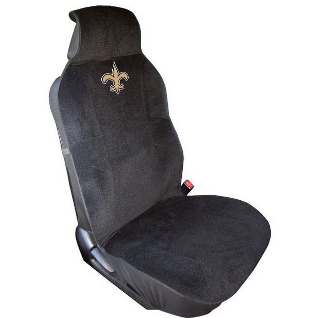 Funda de asiento para automóvil NFL New Orleans Saints de Fremont Die, estándar, negra/colores del equipo