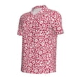 thumbnail image 4 of Wukai Red Flowers Men’s Polo Shirts,Quick-Dry Athletic Shirt,Classic Fit Shirts-Small, 4 of 8