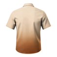 thumbnail image 4 of Gradient Print Casual Shirt for Men Short Sleeve Button Up Pocket Tee Summer Beach Lightweight Breathable Loose Fit Top Vacation Travel Out Activities Comfortable Cool Mens Light Brown 5XL, 4 of 6