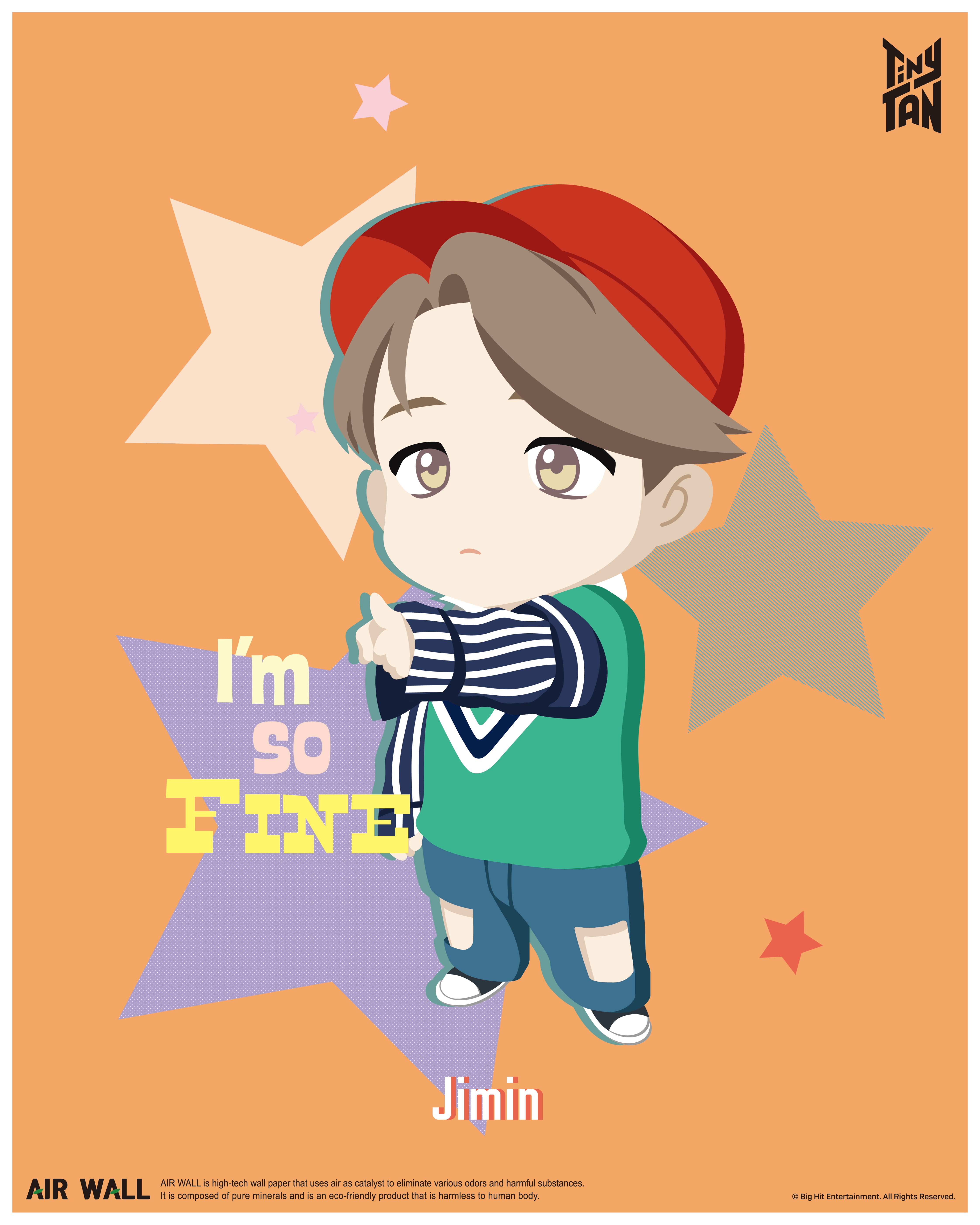 Bts Tinytan Jimin Air Purifying Wall Posters Kpop Army Home Art Adhesive Decorating Air Wall For Bedroom Office Unframed 16 X 21 75 Walmart Com Walmart Com