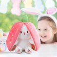 thumbnail image 3 of Strawberry Bunny Stuffed Easter Bunny Reversible Rabbit Ears Plush Stuffed Hide Seek Bunny Toy 7inch, 3 of 5