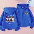 thumbnail image 2 of Atogsazn Kids Girls Christmas Full Zip Hoodies Childrens Oversized Long Sleeve Sweatshirt Fall Winter Tops Clothes 05-Blue 6-7 Years Fashion, 2 of 6