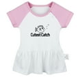 thumbnail image 1 of Cutest Catch Funny Dresses For Baby, Newborn Babies Skirts, Infant Princess Dress, 0-24M Kids Graphic Clothes (Pink Raglan Dresses, 6-12 Months), 1 of 4